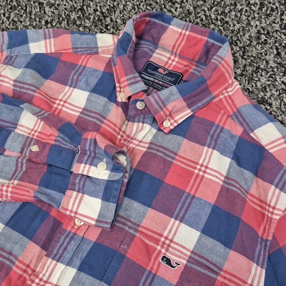 Vineyard Vines Mens Large Long Sleeve Tucker Classic Fit Button Down Plaid